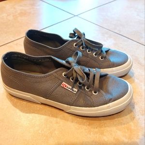 Superga Canvas Sneakers Gray Size 7 1/2 Women Superga Shoe 38 European Size